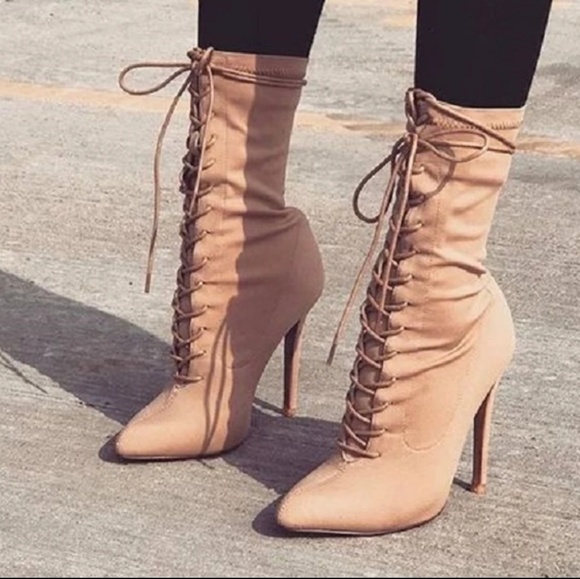 πALMOST GONEπππ’πTito Ankle Boots Sexy Laceup - Picture 4 of 7